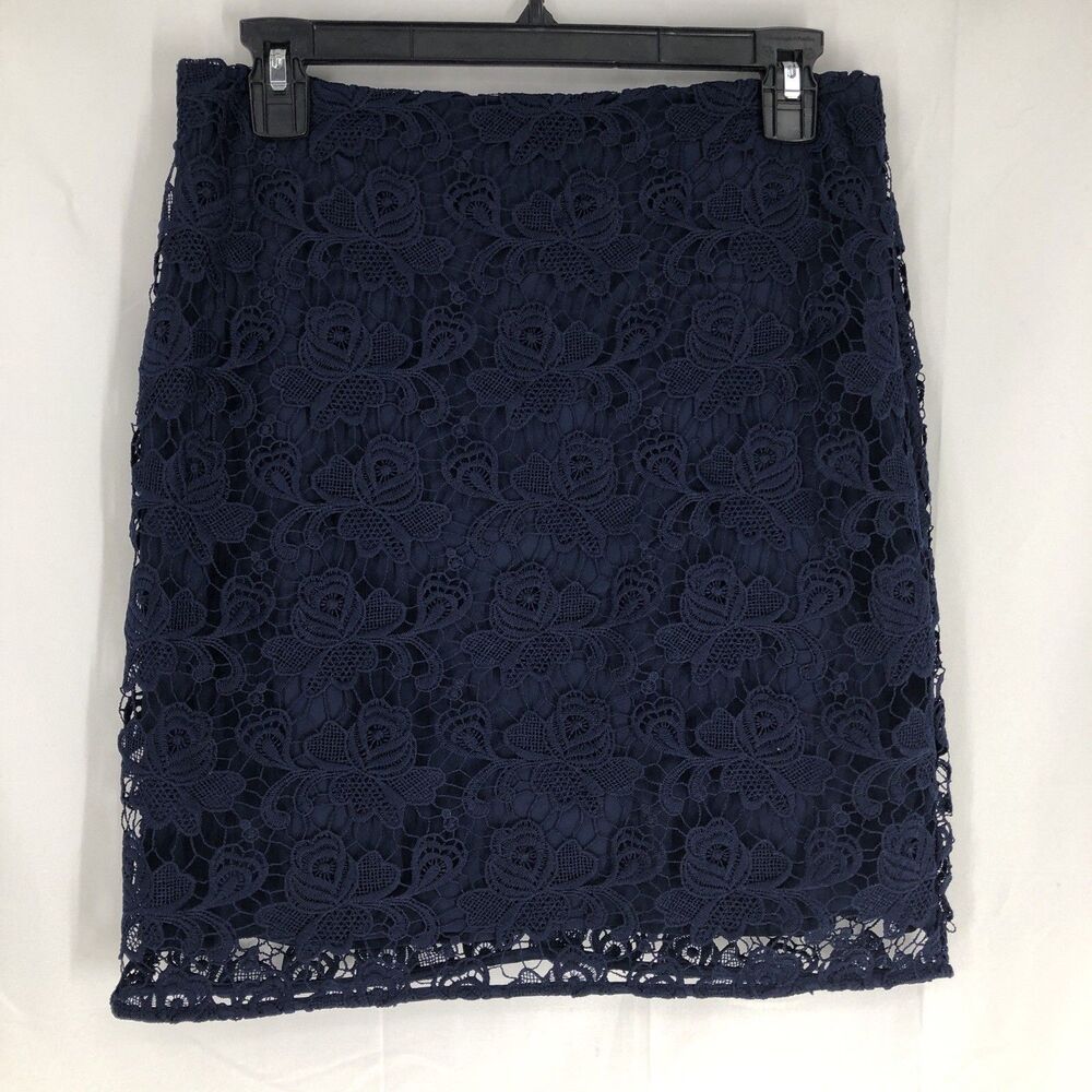 Banana Republic Lace Pencil Skirt Navy Blue Women’s 4p